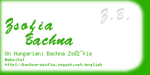 zsofia bachna business card